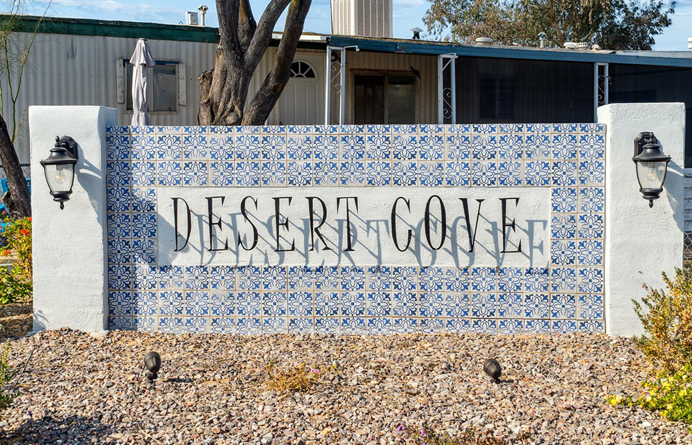 Desert Cove RV park entrance sign