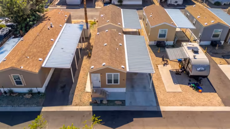 managed active adult community, quality manufactured home neighborhood, 55-plus, housing, streetscape