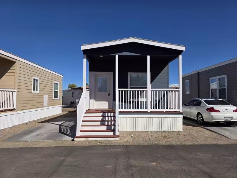 streetscape, residential street view Mesa AZ, manufactured home community Arizona, homesite, management