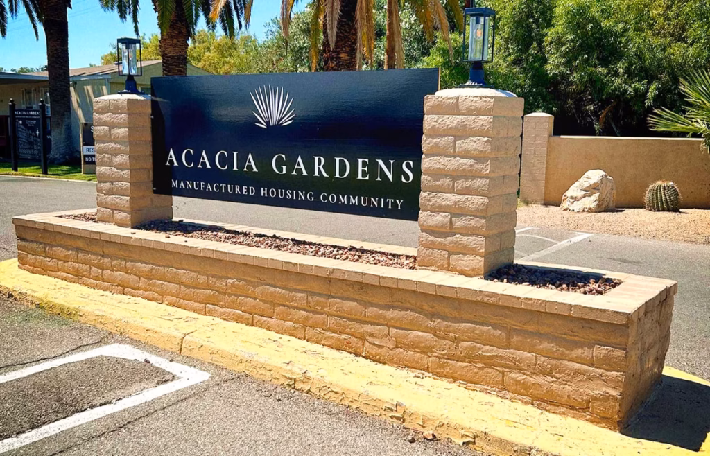 streetscape, homesite, managed active adult community, manufactured home community Arizona, community