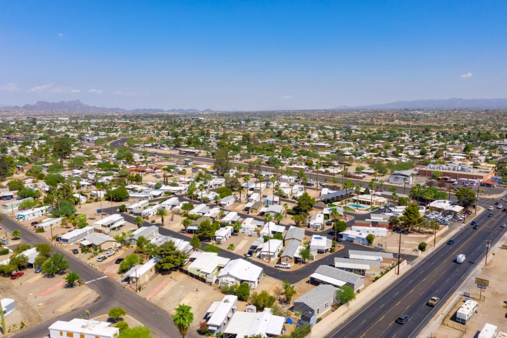 exterior, neighborhood, Phoenix, residential street view Mesa AZ, 55 plus active adult community