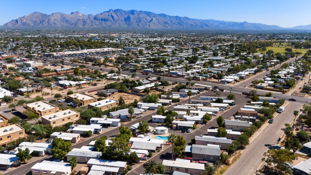 streetscape, 55 plus active adult community, residential, community, affordable manufactured homes Phoenix