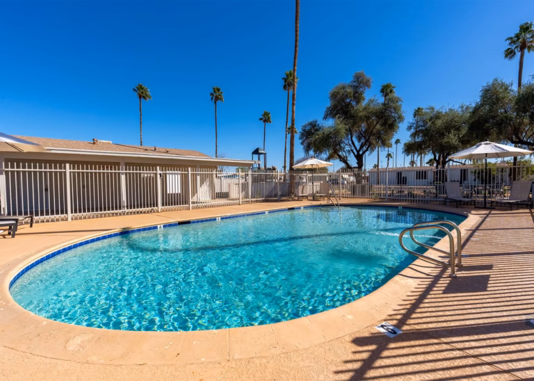 residential, 55 plus active adult community, park, Arizona, comfortable manufactured home exterior