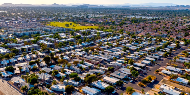 RV, quiet suburban neighborhood setting, Comfort Communities neighborhood, residential, affordable