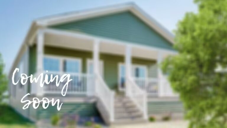 "Coming Soon" text over blurred house with front porch and stairs